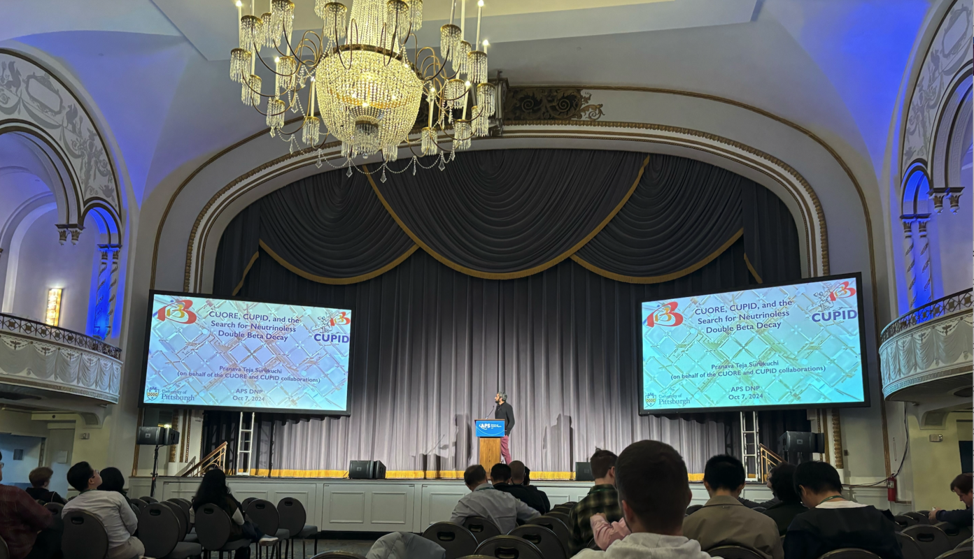 Pranava presenting on CUORE and CUPID at APS DNP 2024